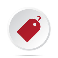 Red Tag icon on white web button