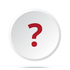 Red Question Mark icon on white web button