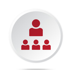 Red Organization icon on white web button