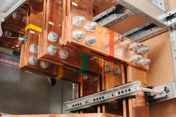 Copper busbar. Uninterrupted power. Electrical power.
