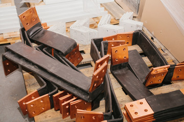 Copper busbar. Uninterrupted power. Electrical power.
