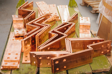 Copper busbar. Uninterrupted power. Electrical power.
