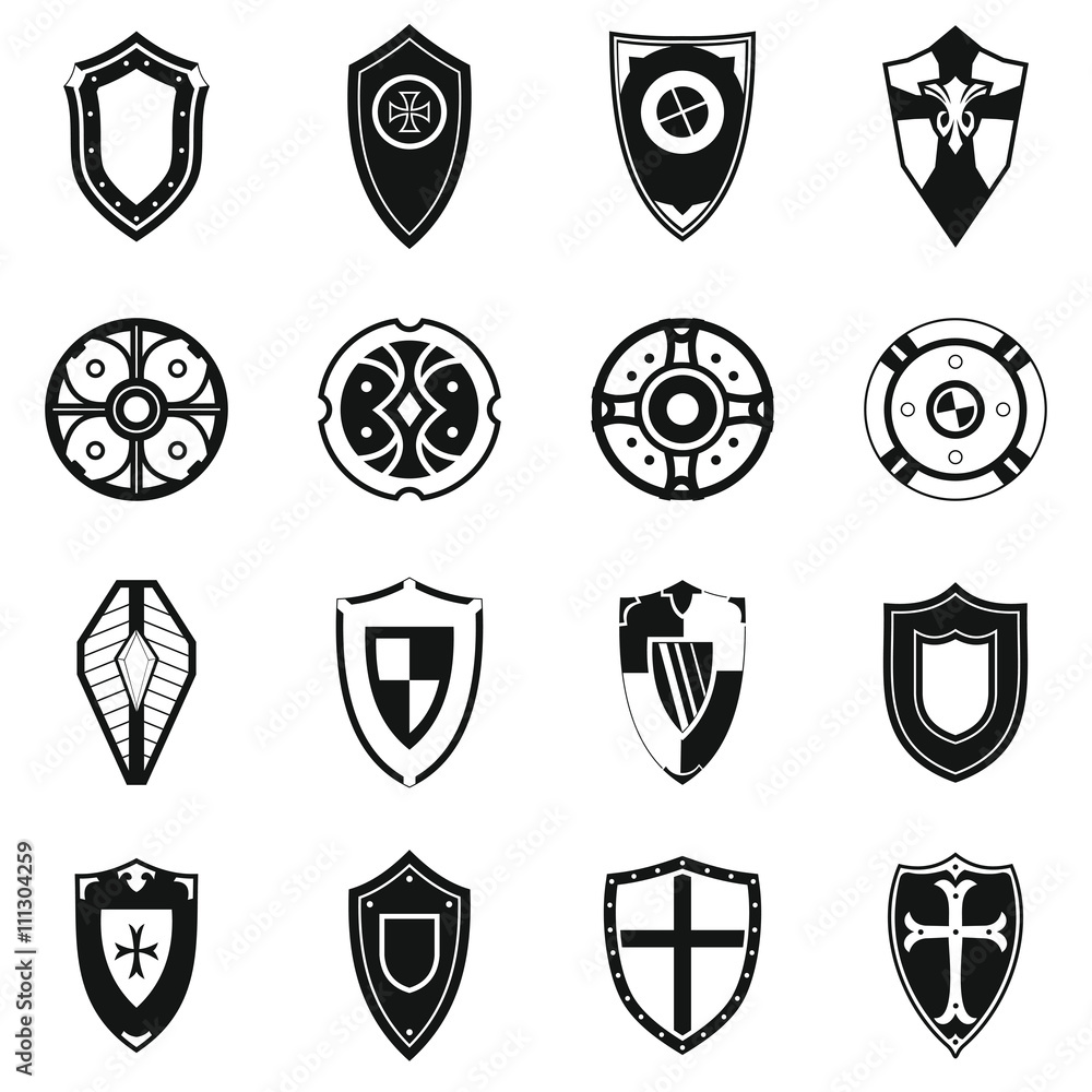 Poster shields set icons