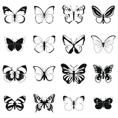 Butterfly set icons