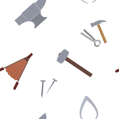 Seamless pattern with blacksmith tools for your design