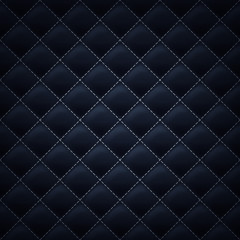 Quilted stitched background pattern. Black color.