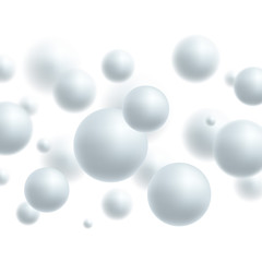 Abstract white spheres background vector illustration.