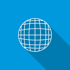 Globe icon, flat style