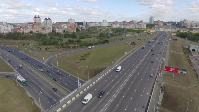 Highway overpass aerial stock footage 
Minsk, Belarus