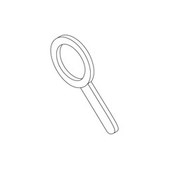 Magnifying glass icon, isometric 3d style 