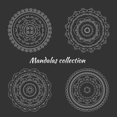 Set of hand drawn vector mandalas