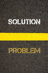 Antonym concept of PROBLEM versus SOLUTION