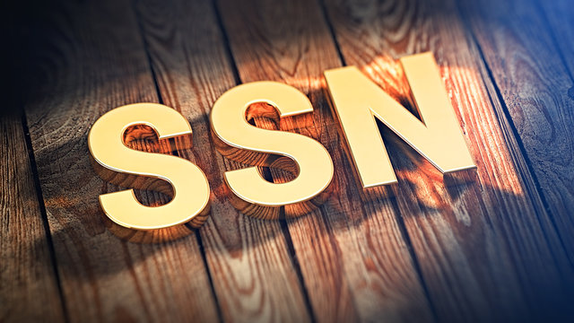 Acronym SSN on wood planks