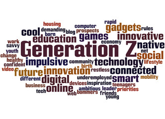 Obraz premium Generation Z, word cloud concept 5