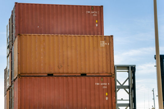 Container Stacked on a Dock