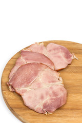 Domestic homemade cooked smoked fried ham