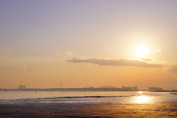 Naklejka premium Sunset of Tokyo Bay