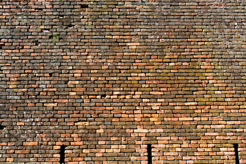 old red-orange brick wall, background, texture 25