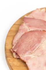 Domestic homemade cooked smoked fried ham