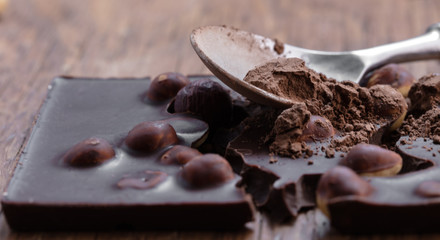 milk chocolate with hazelnuts