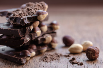 milk chocolate with hazelnuts