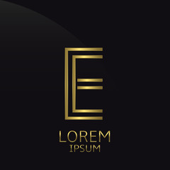 Golden E Letter