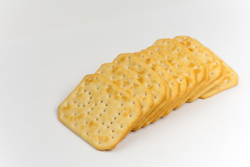 Crisp cookies isolated over white background