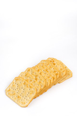 Crisp cookies isolated over white background
