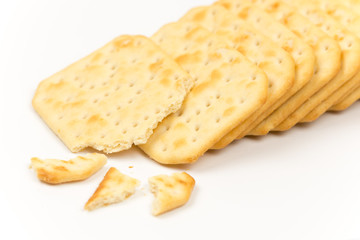 Crisp cookies isolated over white background
