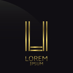 Golden U Letter