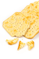 Crisp cookies isolated over white background