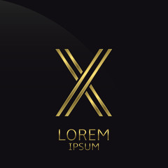 Golden X Letter