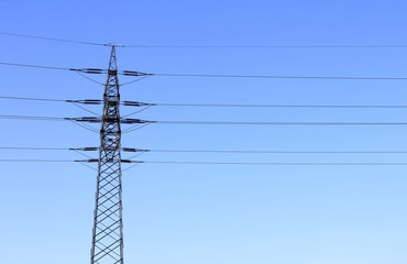 Electric pole and powerlines.