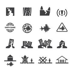 earthquake icons set