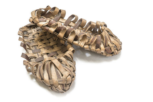 Pair of bast shoes