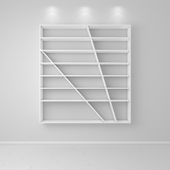3d rendered modern shelves.