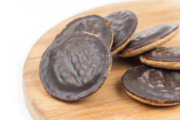 Jaffa chocolate cookies copy space