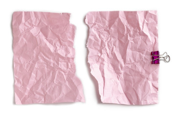 detached pink crumpled paper