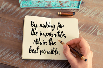 Handwritten quote as inspirational concept image