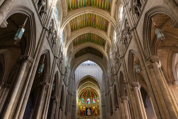 Inside view of the almudena Cathedral in Madrid