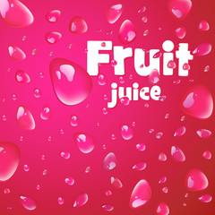 Cherry drops on drink background