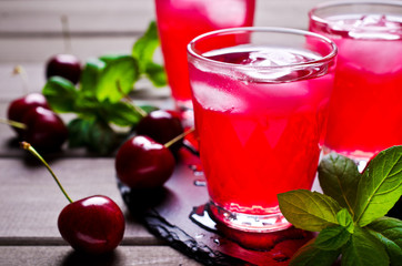 Transparent red drink