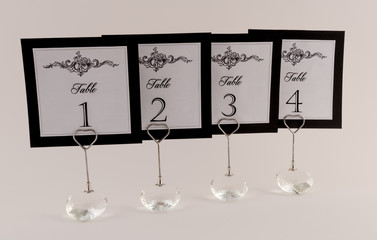 Elegant Table Number Signs