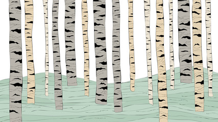 Obrazy  Narysuj ręcznie zarys lasu i łąki