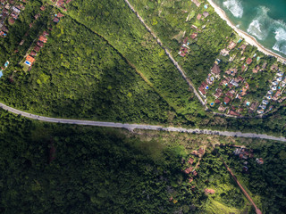 Top View of a Road in Coastal