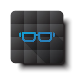 Flat Glasses icon on black app button with drop shadow