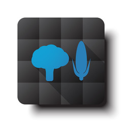 Flat Vegetables icon on black app button with drop shadow