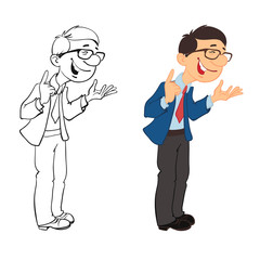 Manager, Sales Agent, playful illustration on the theme of 