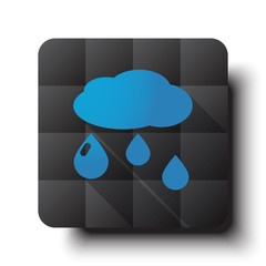 Flat Rain icon on black app button with drop shadow