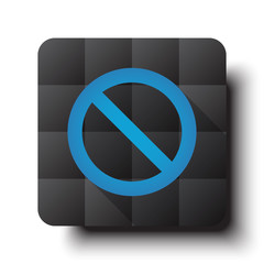 Flat Forbidden icon on black app button with drop shadow